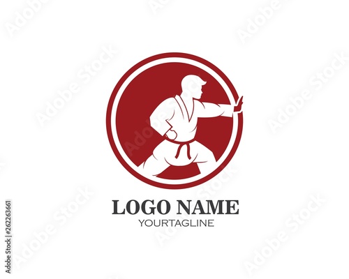 karate,taekwondo kick logo vector illustration template