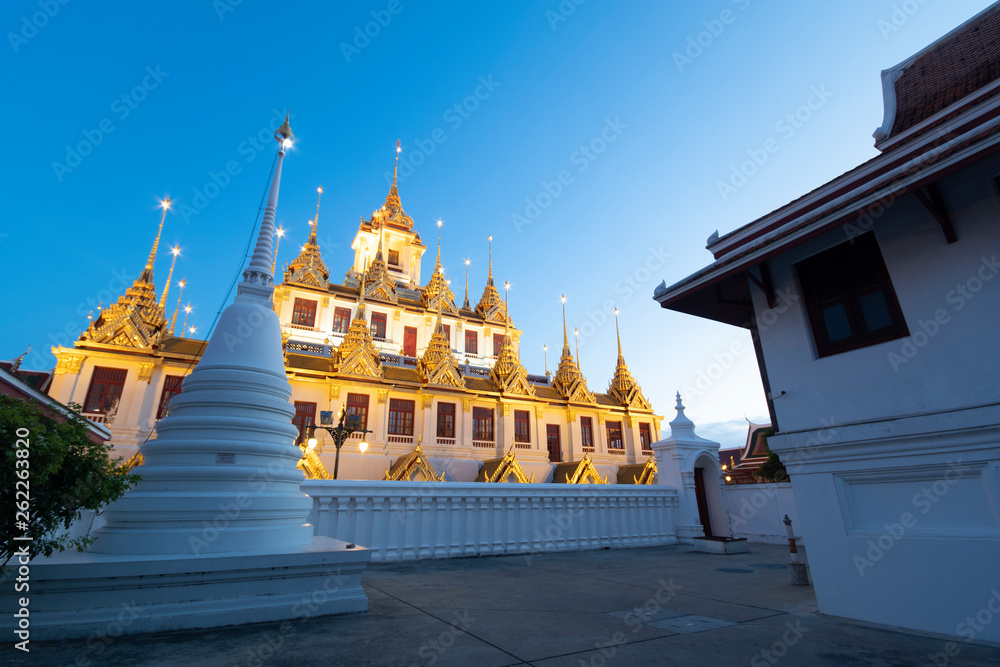 Wat Ratchanada Loha Prasat or Metal Castle - Wat Ratchanadda Bangkok, which is ...
