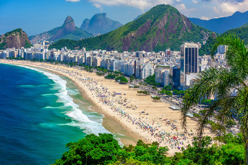 Wandcirkels Rio de Janeiro Beroemde Copacabana strand in Brazilië  © Ekaterina Belova