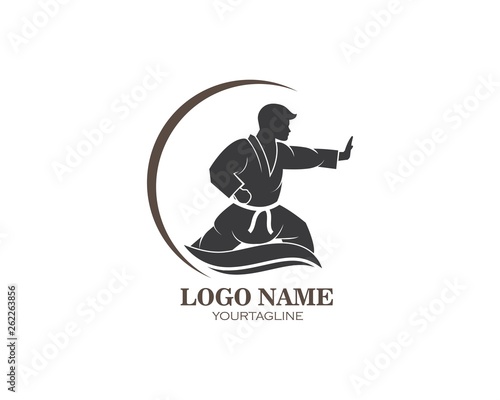 karate,taekwondo kick logo vector illustration template