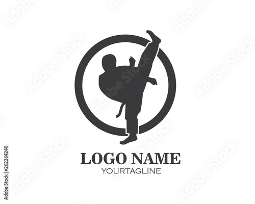 karate,taekwondo kick logo vector illustration template