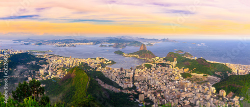 Fotografie The mountain Sugarloaf and Botafogo in Rio de Janeiro, Brazil
