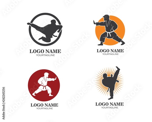 karate,taekwondo kick logo vector illustration template