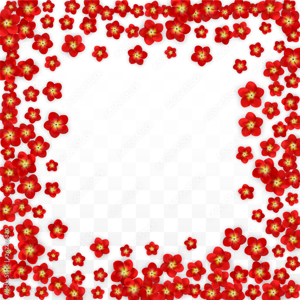 Vector Realistic Red Flowers Falling on Transparent Background. Spring Romantic Flowers Illustration. Flying Asian Rose Spa Design. Blossom Confetti. Design Elements for Wedding Decoration. Vector Realistic Red Flowers Falling on Transparent Background. Spring Romantic Flowers Illustration. Flying Asian Rose Spa Design. Blossom Confetti. Design Elements for Wedding Decoration.