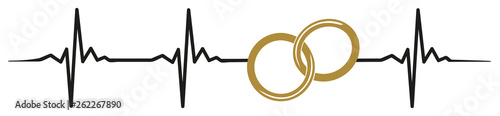 Wedding rings marriage heartbeat #isoliert #vektor - Hochzeit Ehe Ringe Heirat Herzschlag