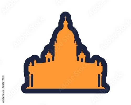 Silhouette of the Saint Isaac Cathedral in Saint Petersburg Russia. Modern minimalist icon.