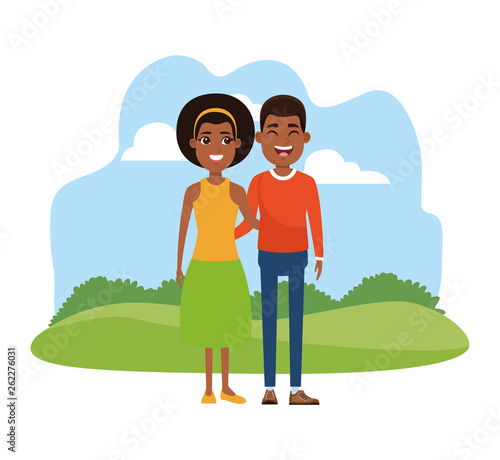 Young couple cartoon