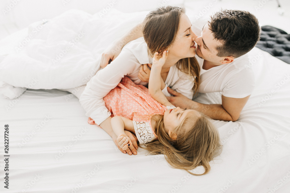 happy family in bed happy family in bed