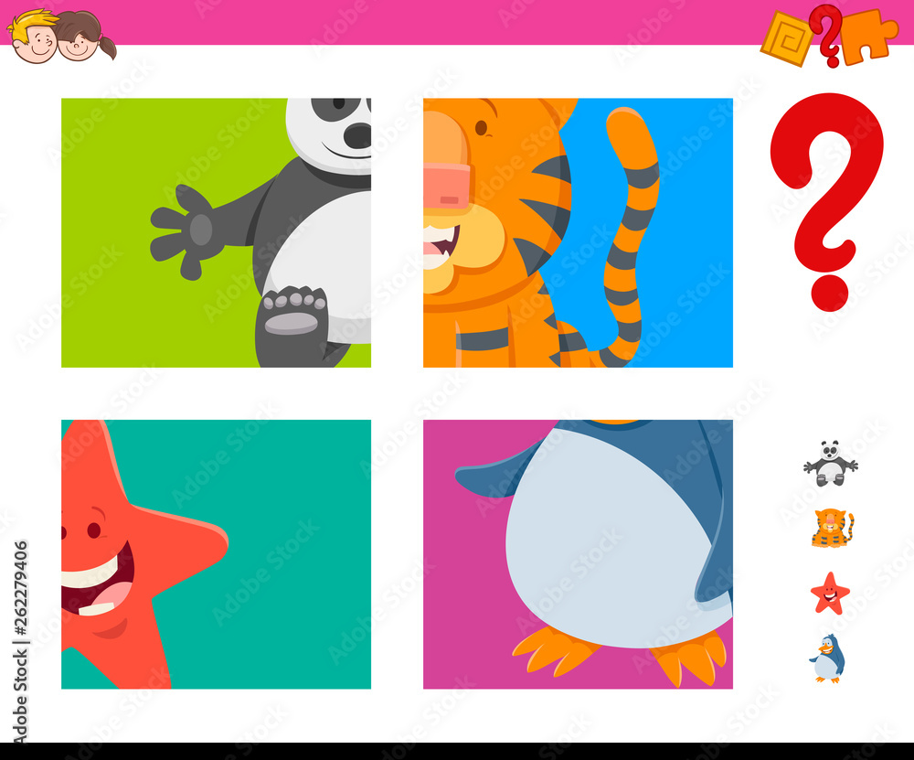 guess cartoon animals task for children