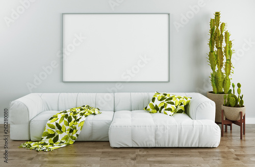 Modern interior, 3d rendering