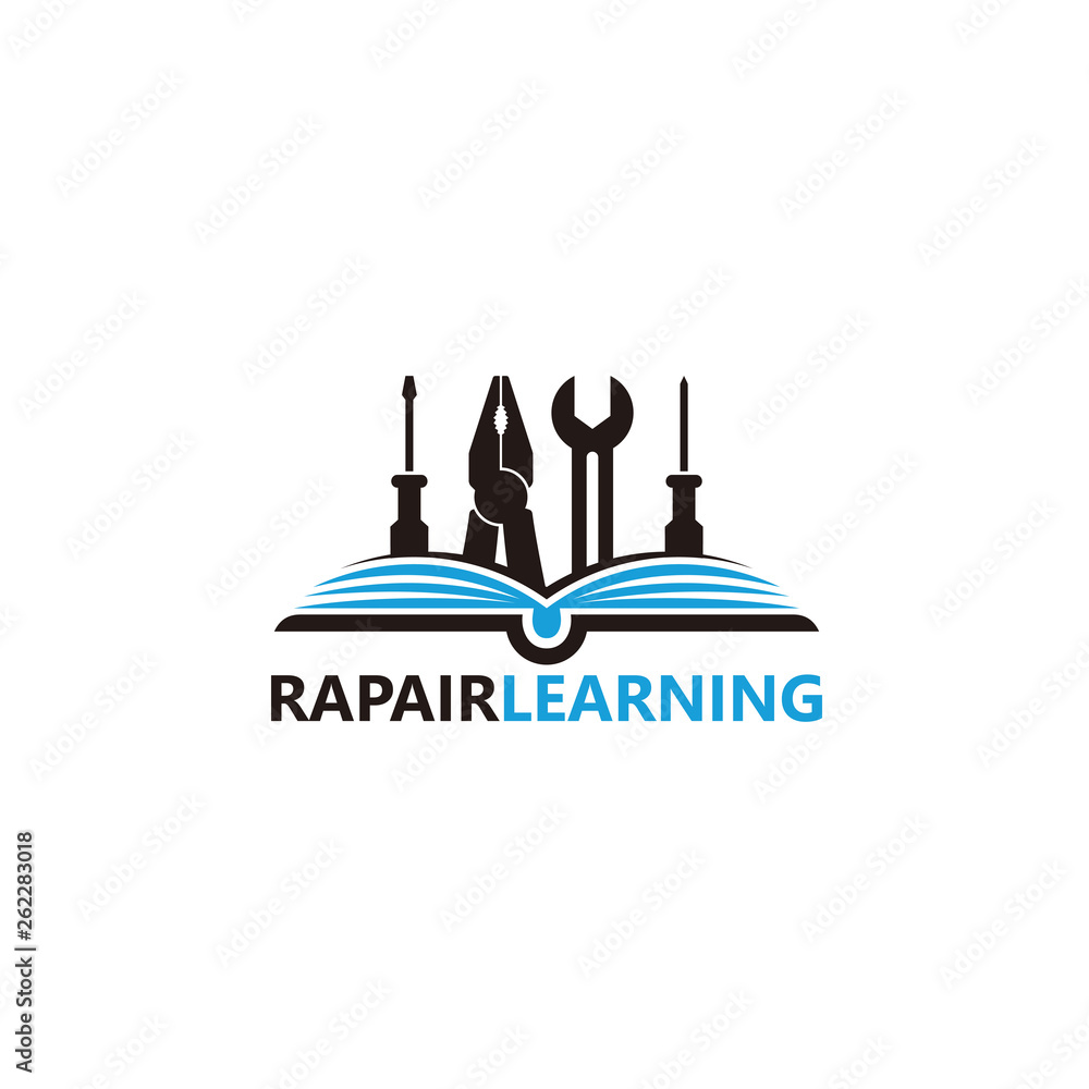 Repair Learning Logo Template Design Vector, Emblem, Design Concept, Creative Symbol, Icon
