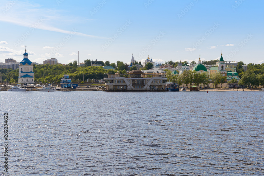 June 2, 2016: Embankment of the Volga River in the city of Cheboksary. Cheboksary. Russia.