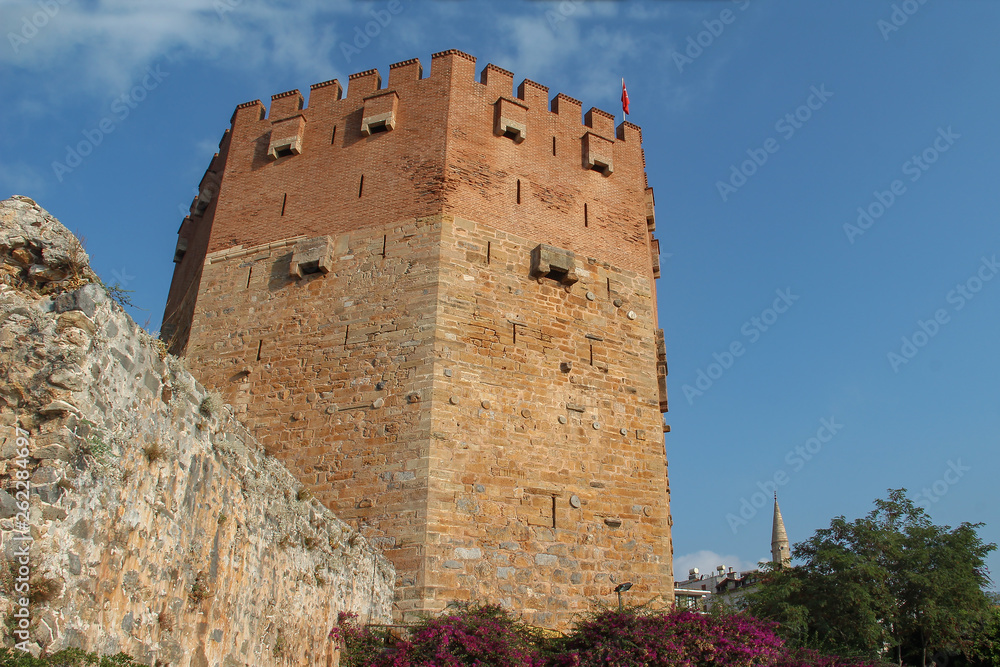 The Red Tower in Alania in Turkey