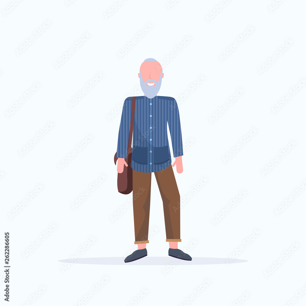 casual mature man standing pose smiling senior gray hair person wearing trendy clothes male cartoon character full length flat white background casual mature man standing pose smiling senior gray hair person wearing trendy clothes male cartoon character full length flat white background