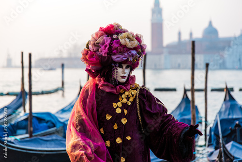 Venice Carnival Maroon and Gold