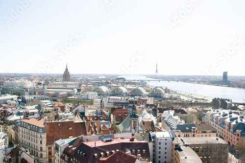 Top view of the old Riga  Latvia 13 April 2019