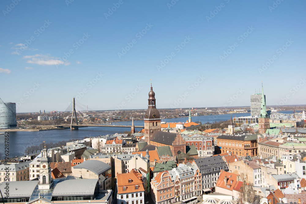 Top view of the old Riga, Latvia 13 April 2019
