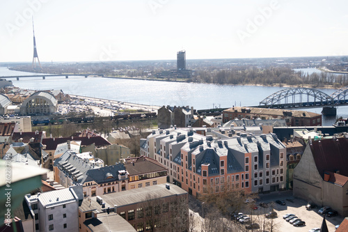 Top view of the old Riga, Latvia 13 April 2019