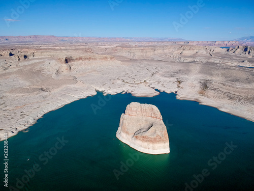 Aerial vief of Lone Rock at Lake Powell, Arizona, USA photo