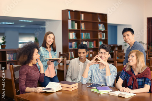 Group of students studying ...