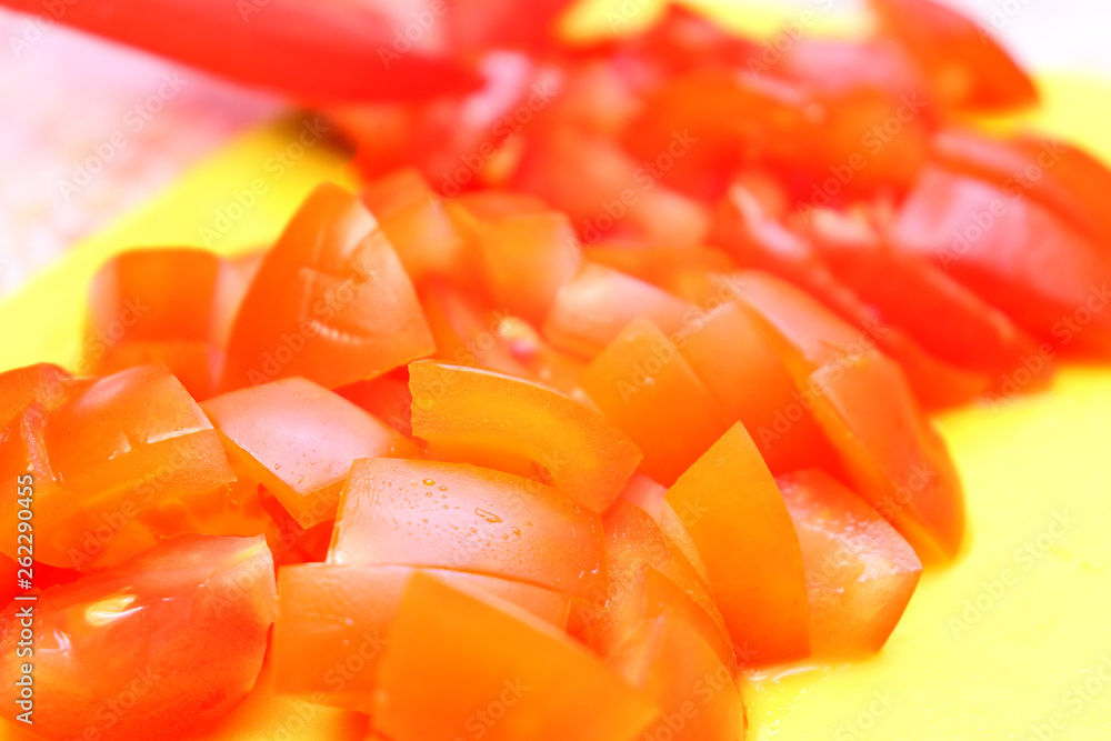 A plate of salad from chopped vegetables. A plate of salad from chopped vegetables.