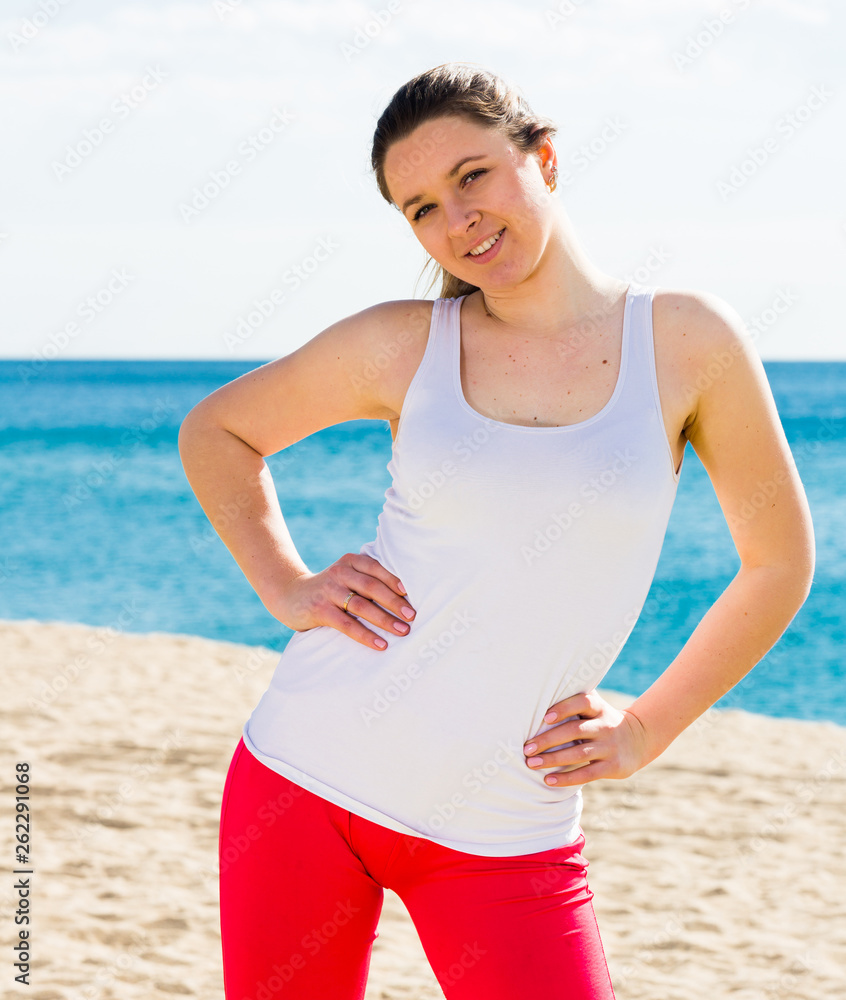 Fototapeta premium Woman posing playfully