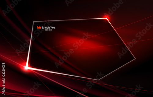 Abstract dark red background with thin lines and polygonal frame