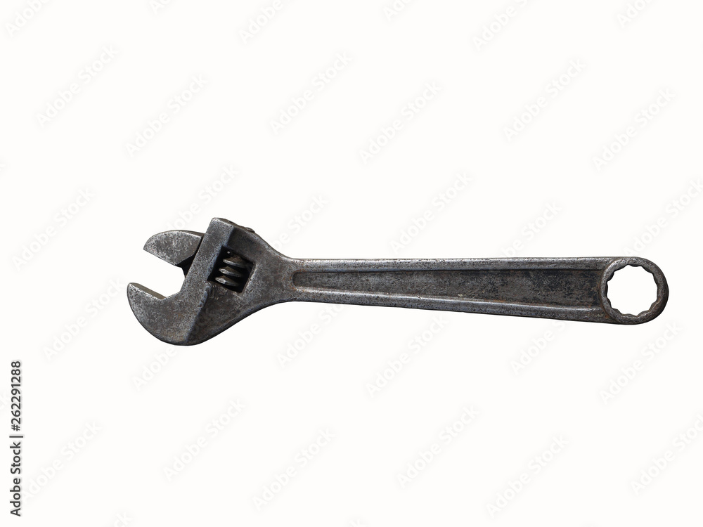 photo of one wrench isolated on white background photo of one wrench isolated on white background