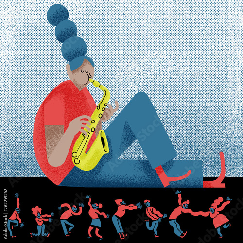 Photography Dancing with a big musician. party music is to enjoy it.