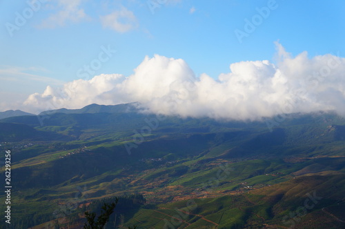 clouds over mountains