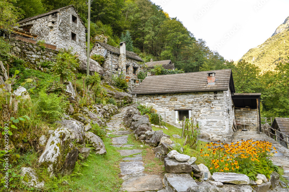 Old medieval village in Val Verzasca in canton of Ticino Old medieval village in Val Verzasca in canton of Ticino