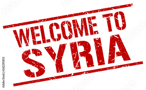 welcome to Syria stamp