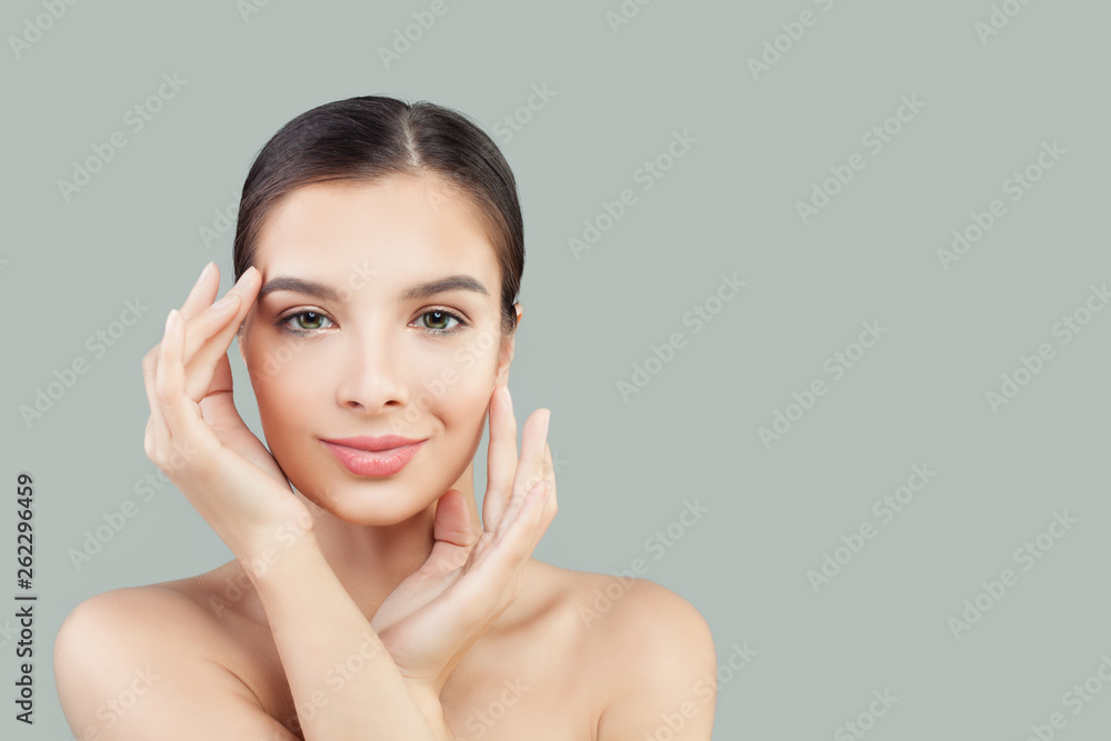 Young smiling woman spa model with clear skin portrait Young smiling woman spa model with clear skin portrait