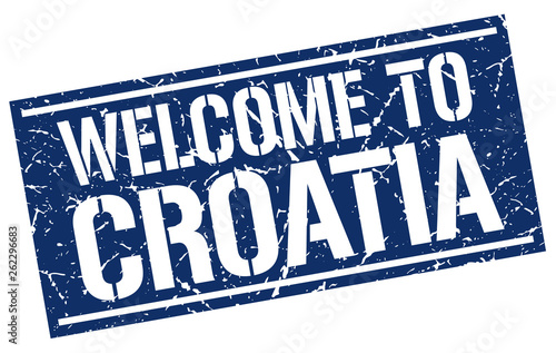 welcome to Croatia stamp