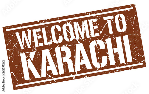 welcome to Karachi stamp