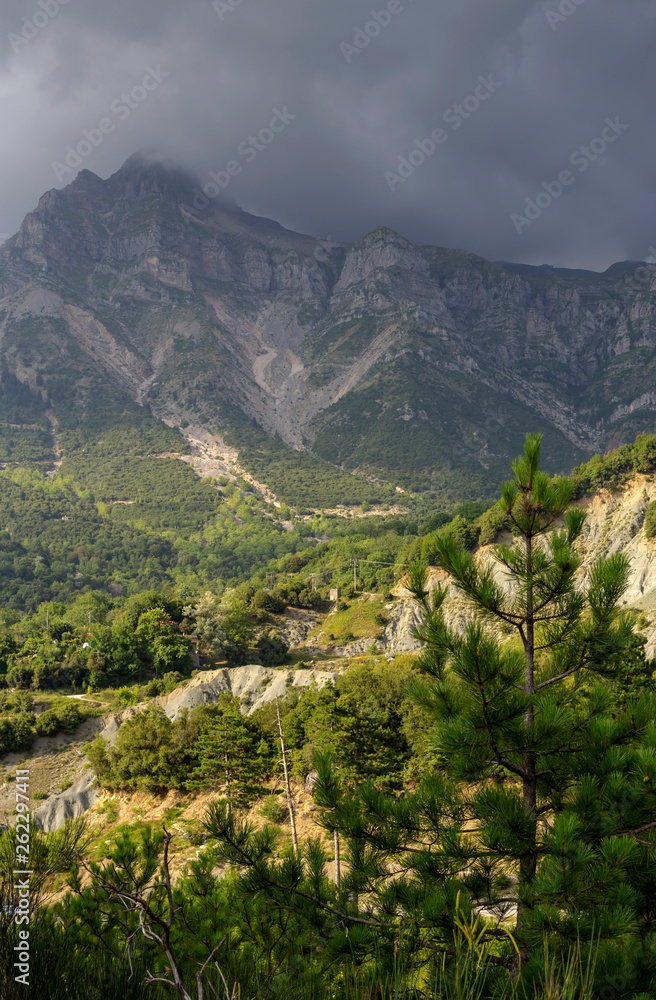 The majestic mountain on a cloudy day  (region Tzoumerka, Epirus, Greece)