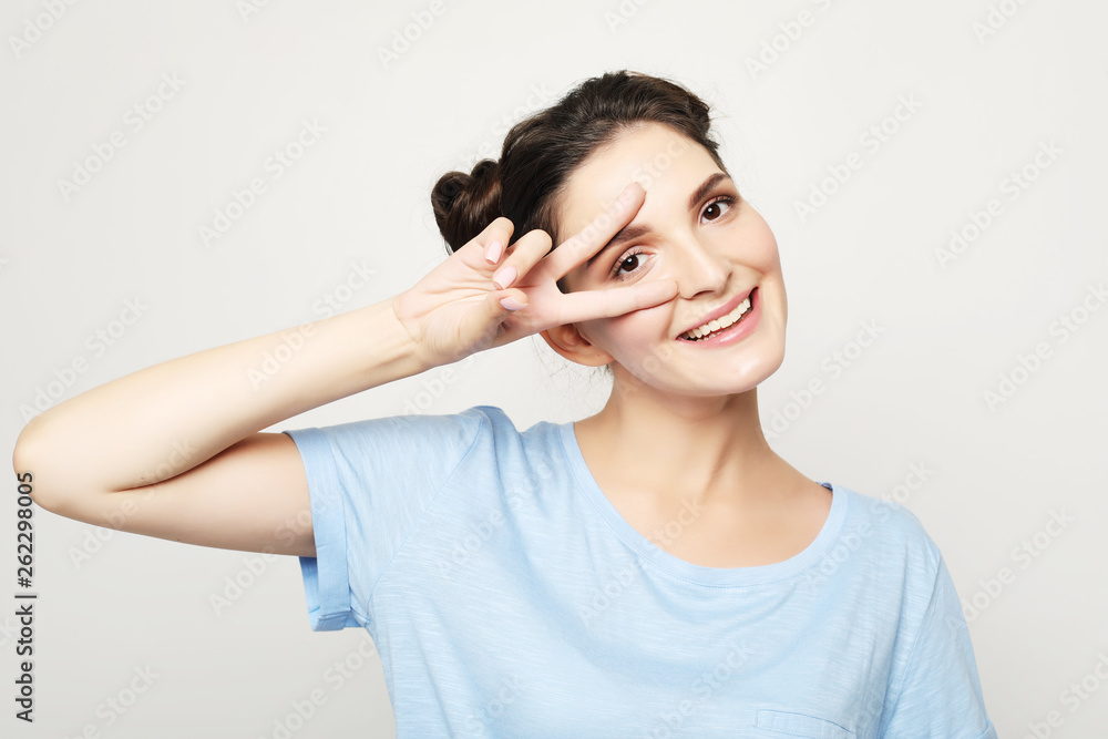 beautiful joyful female smiling, demonstrating white teeth beautiful joyful female smiling, demonstrating white teeth