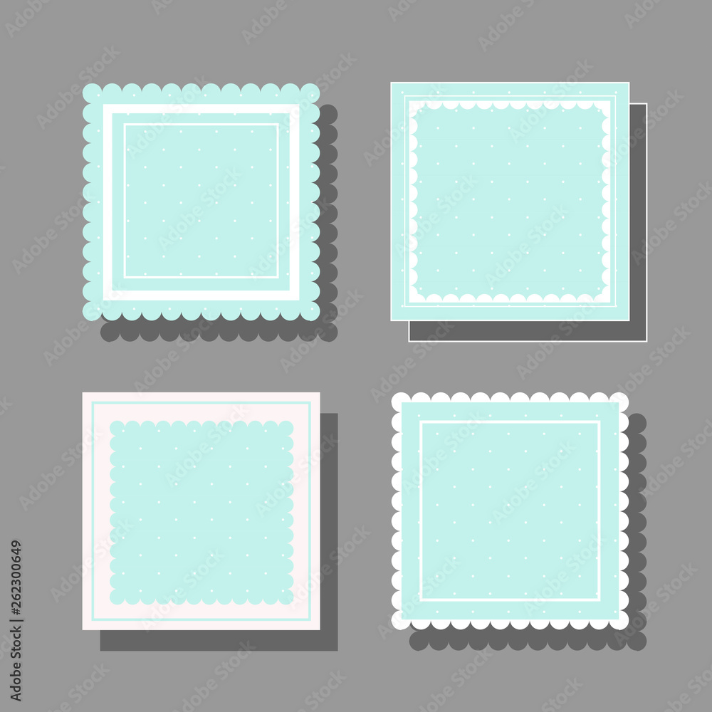 Nice square frame with frills and polka dots. Great for photos, cards, tags, invitations, announcement. Nice square frame with frills and polka dots. Great for photos, cards, tags, invitations, announcement.