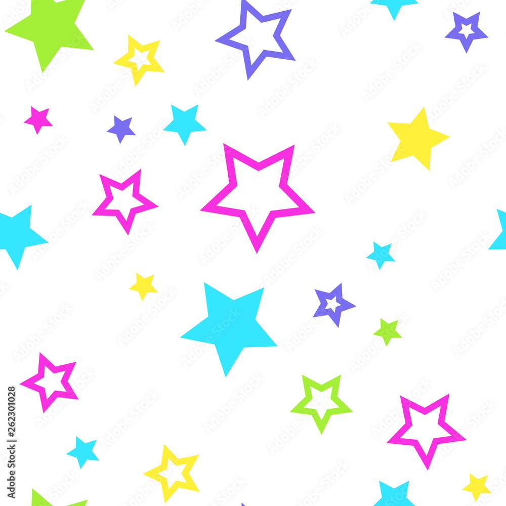 Obraz premium Holiday seamless pattern with falling stars. Vector illustration