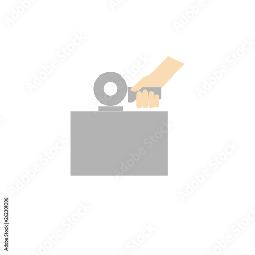 Sign of box for dispatch, delivery or storage. Vector illustration