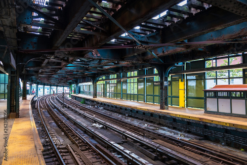 New York City Subway in Coney Island Beach, New York City, USA