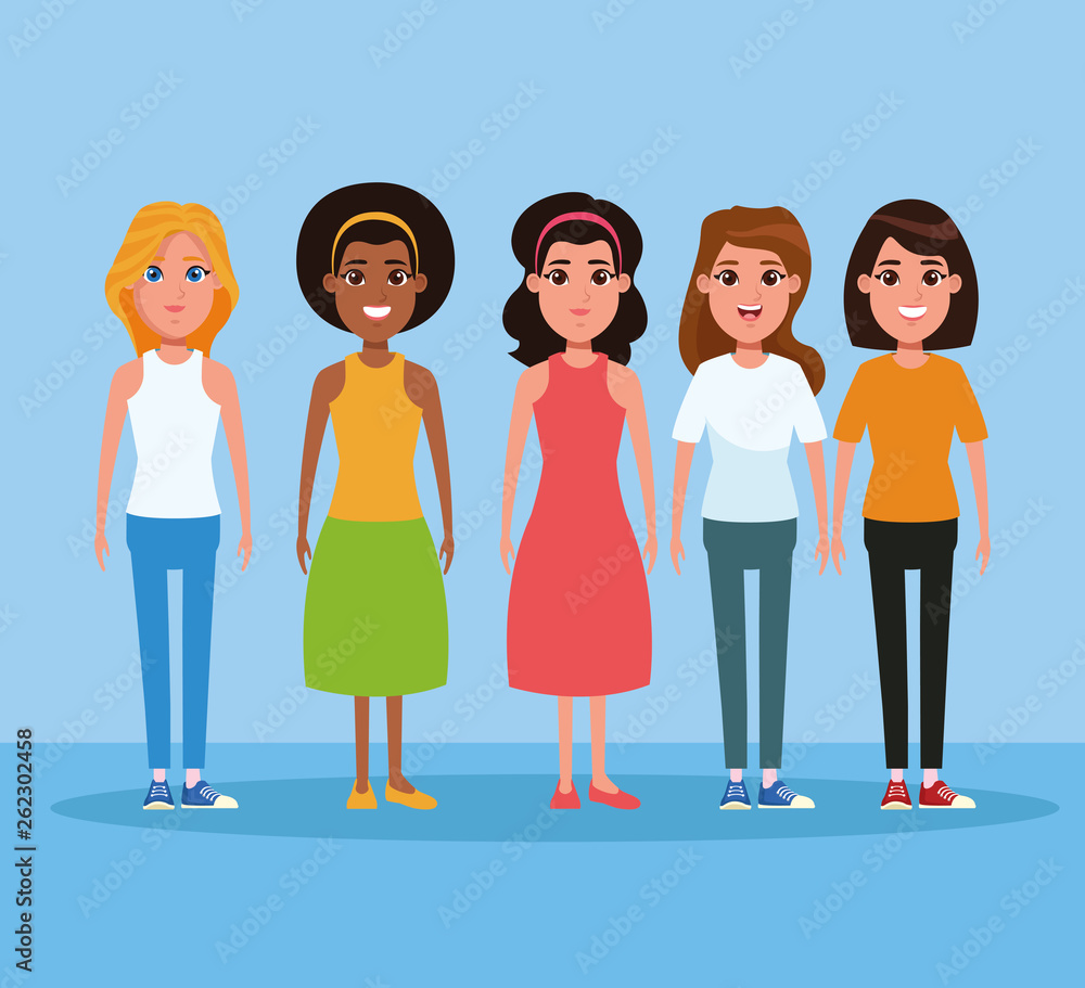 Fototapeta premium People characters cartoons
