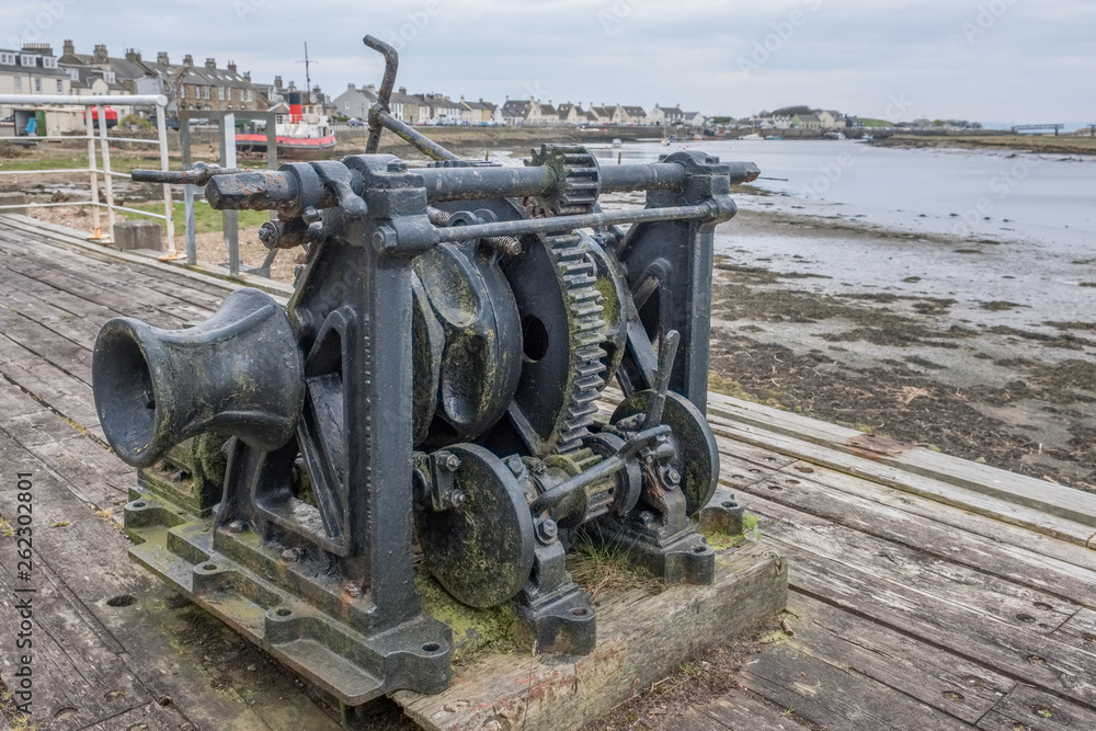 Irvine Harbour in Ayrshire Scotland looking Over some Old maratime Equiptment Irvine Harbour in Ayrshire Scotland looking Over some Old maratime Equiptment