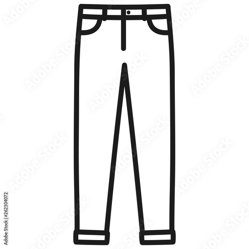 Men's pants outlined icon in white background