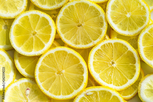 Lemon slices closeup