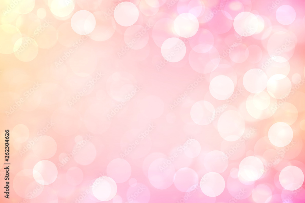 A festive abstract orange pink gradient background texture with glitter defocused sparkle bokeh circles. Card concept for Happy New Year, party invitation, valentine or other holidays. A festive abstract orange pink gradient background texture with glitter defocused sparkle bokeh circles. Card concept for Happy New Year, party invitation, valentine or other holidays.