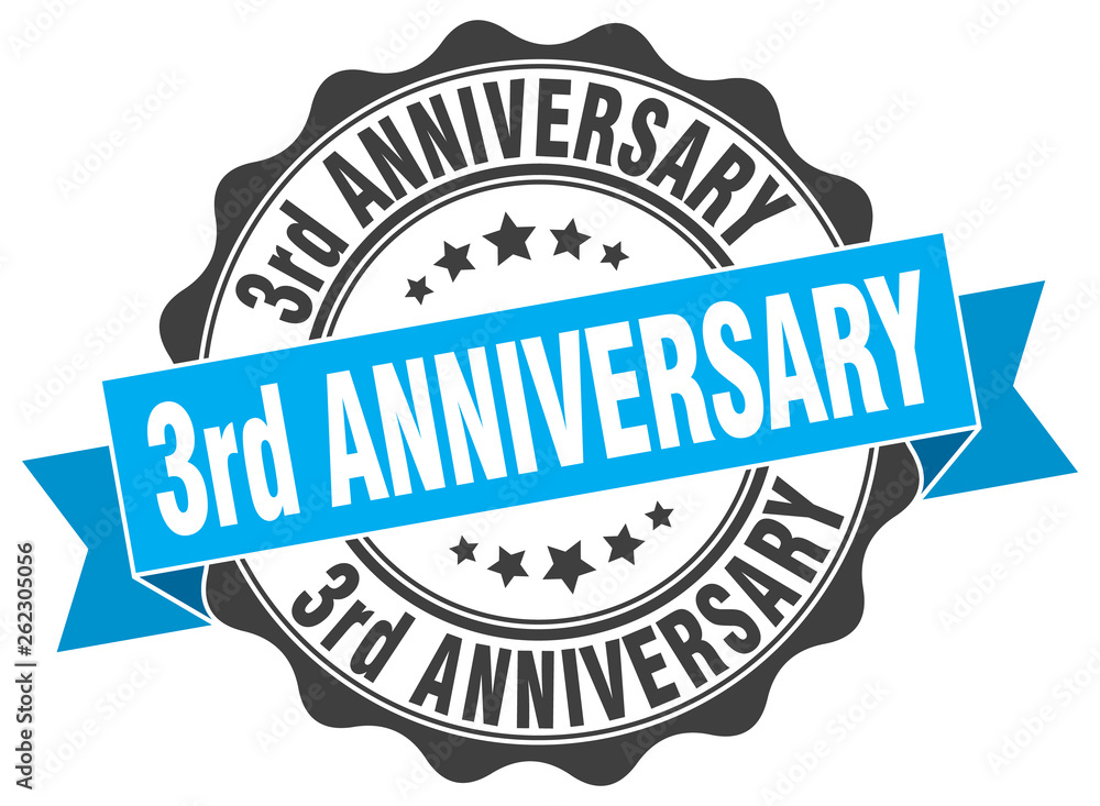 Fototapeta premium 3rd anniversary stamp. sign. seal