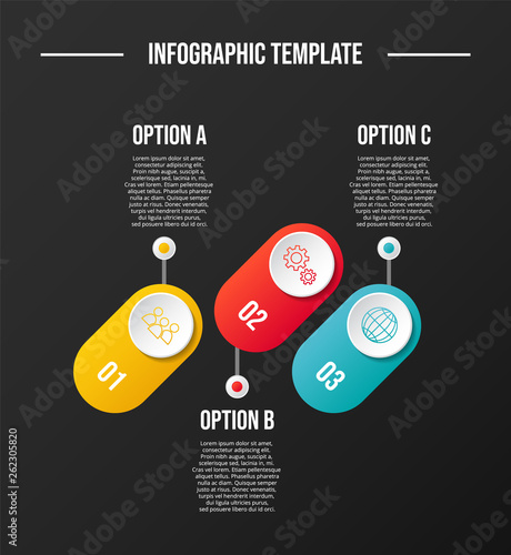 Design of colorful company infographic with icons. Vector