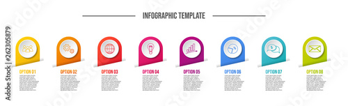 Design of colorful company infographic with icons. Vector