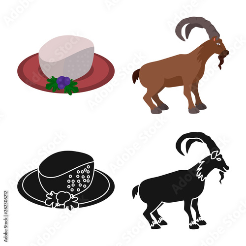 Isolated object of culture and sightseeing icon. Collection of culture and originality vector icon for stock.